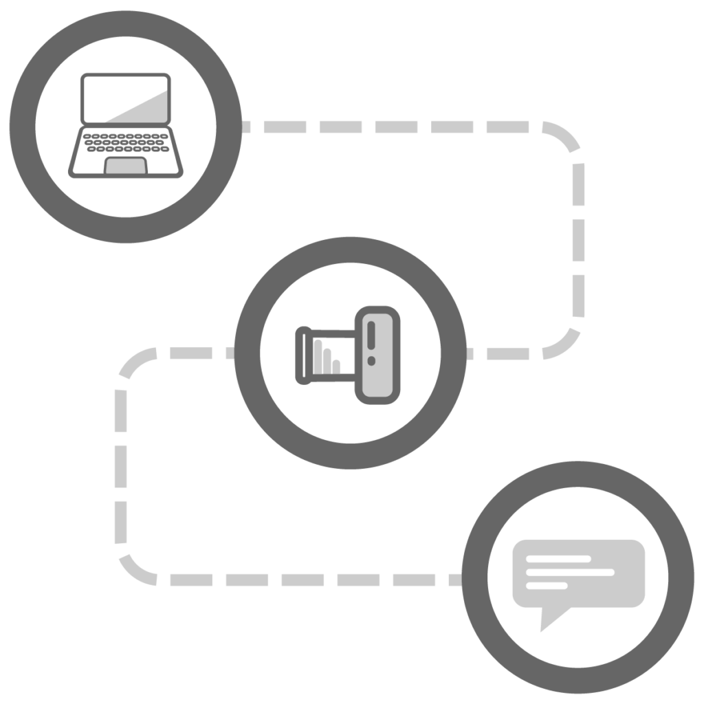 symbol image for the process flow of a live streaming production